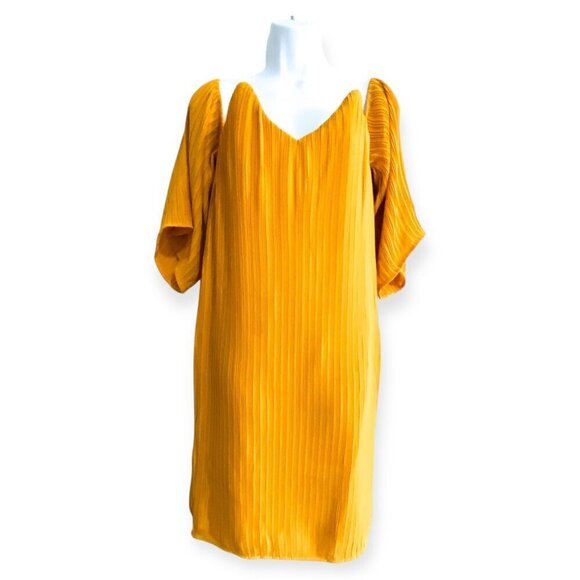 Elliatt Marigold Pleat Off-the-shoulder Dress, Size XS, New with‎ tag - Picture 3 of 10